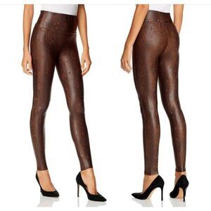 SPANX Snakeskin Faux Leather High Shine Leggings